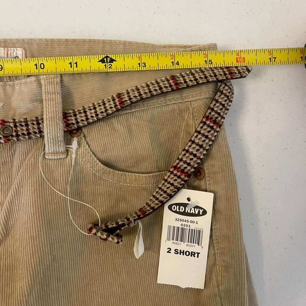 Y2k Streetwear Old Navy Womens Low Waist Boot-Cut Corduroy Pants Tan 2 Short NWT - Picture 7 of 11
